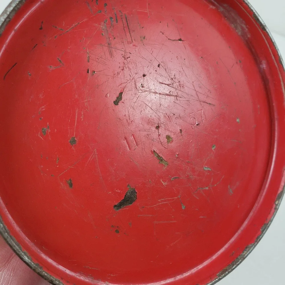 Coleman 200A Red Gas Lantern Single Mantle Original Pyrex Globe USA 11/57